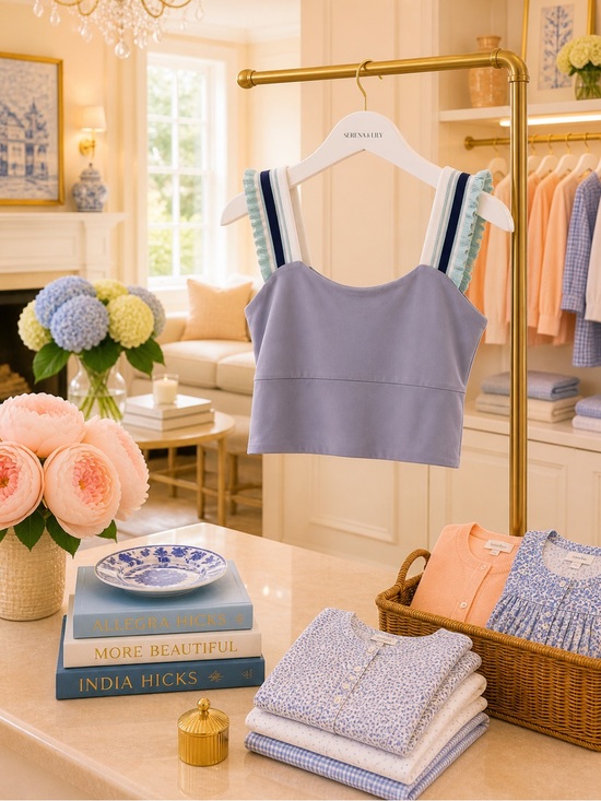 FP Movement by Free People Tops - FP Movement by Free People Lavender Crop Tank with Striped Ribbon Straps